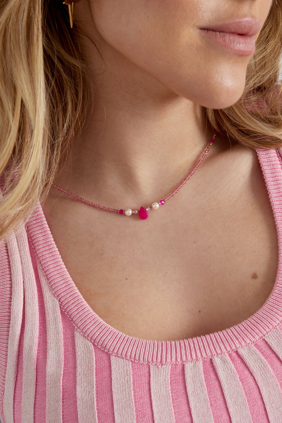 Kralenketting basic lover - gebroken wit Afbeelding3